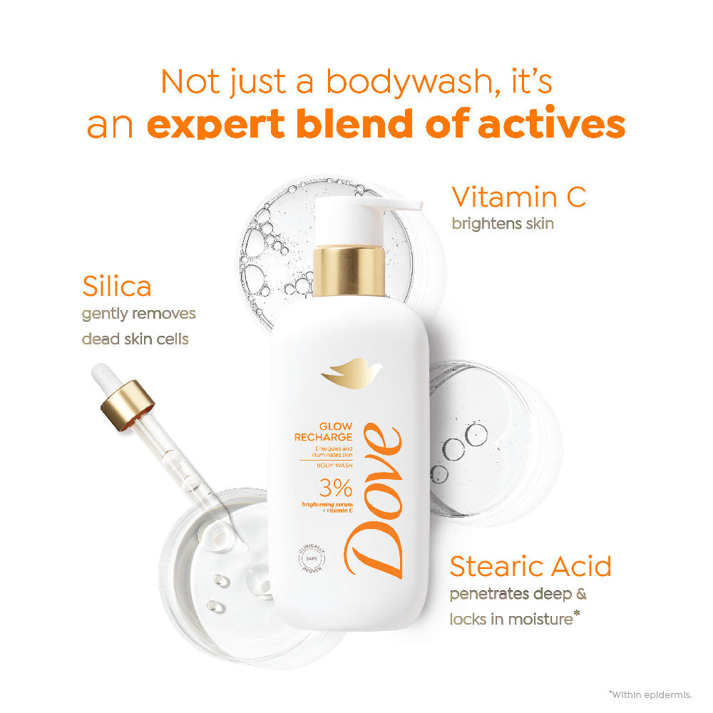 Glow Recharge Exfoliating Serum Body Wash with 3% Brightening Serum + Vitamin C