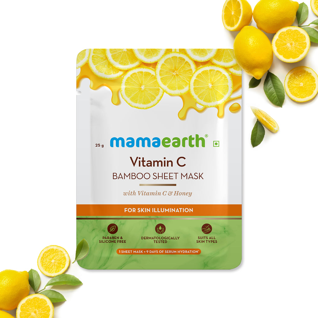 Vitamin C Bamboo Sheet Mask with Vitamin C & Honey for Skin Illumination