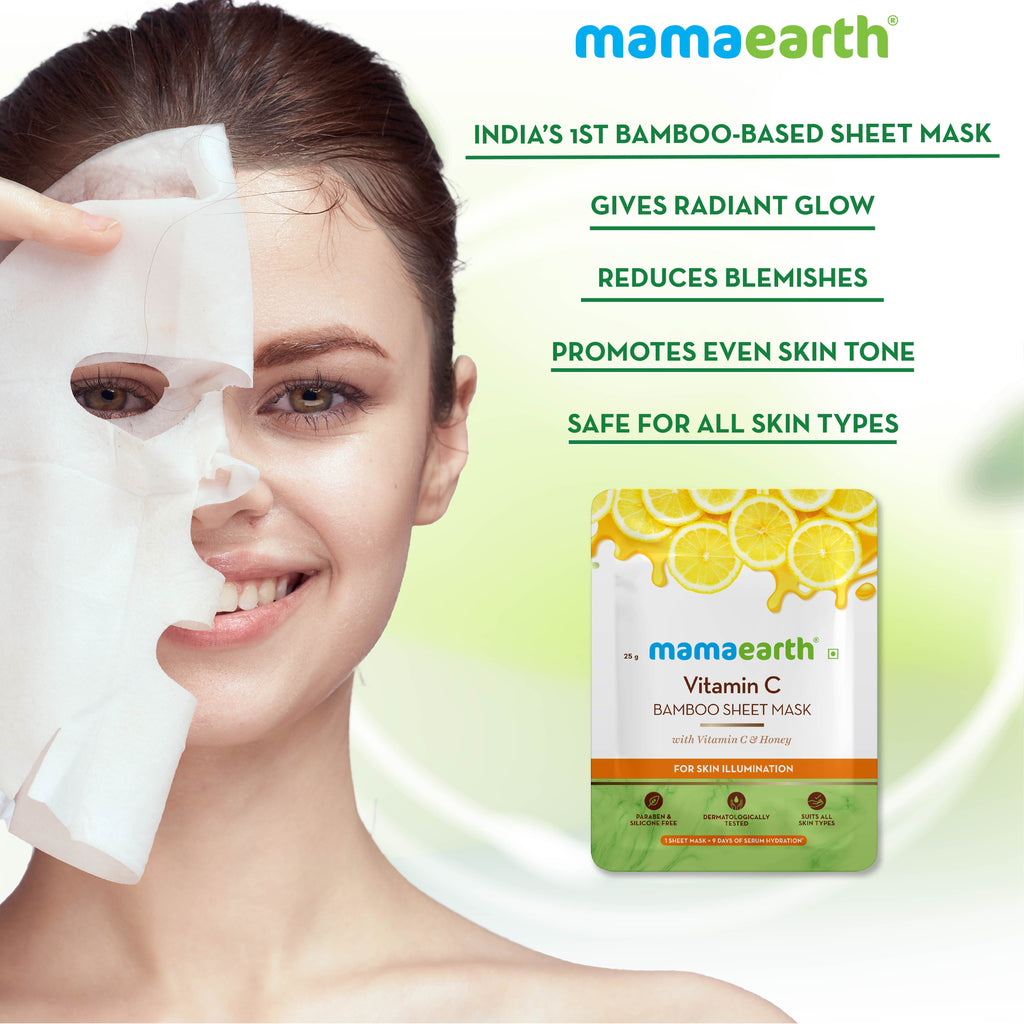 Vitamin C Bamboo Sheet Mask with Vitamin C & Honey for Skin Illumination