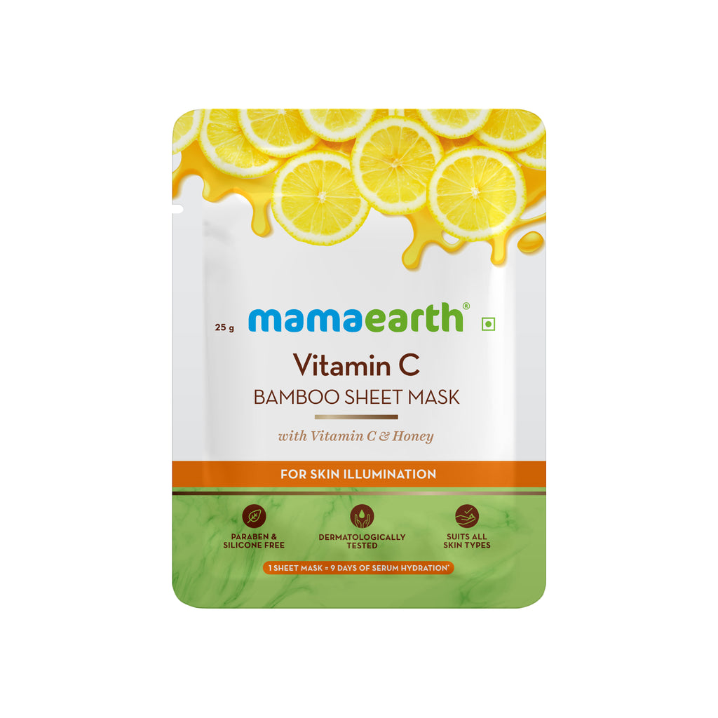 Vitamin C Bamboo Sheet Mask with Vitamin C & Honey for Skin Illumination