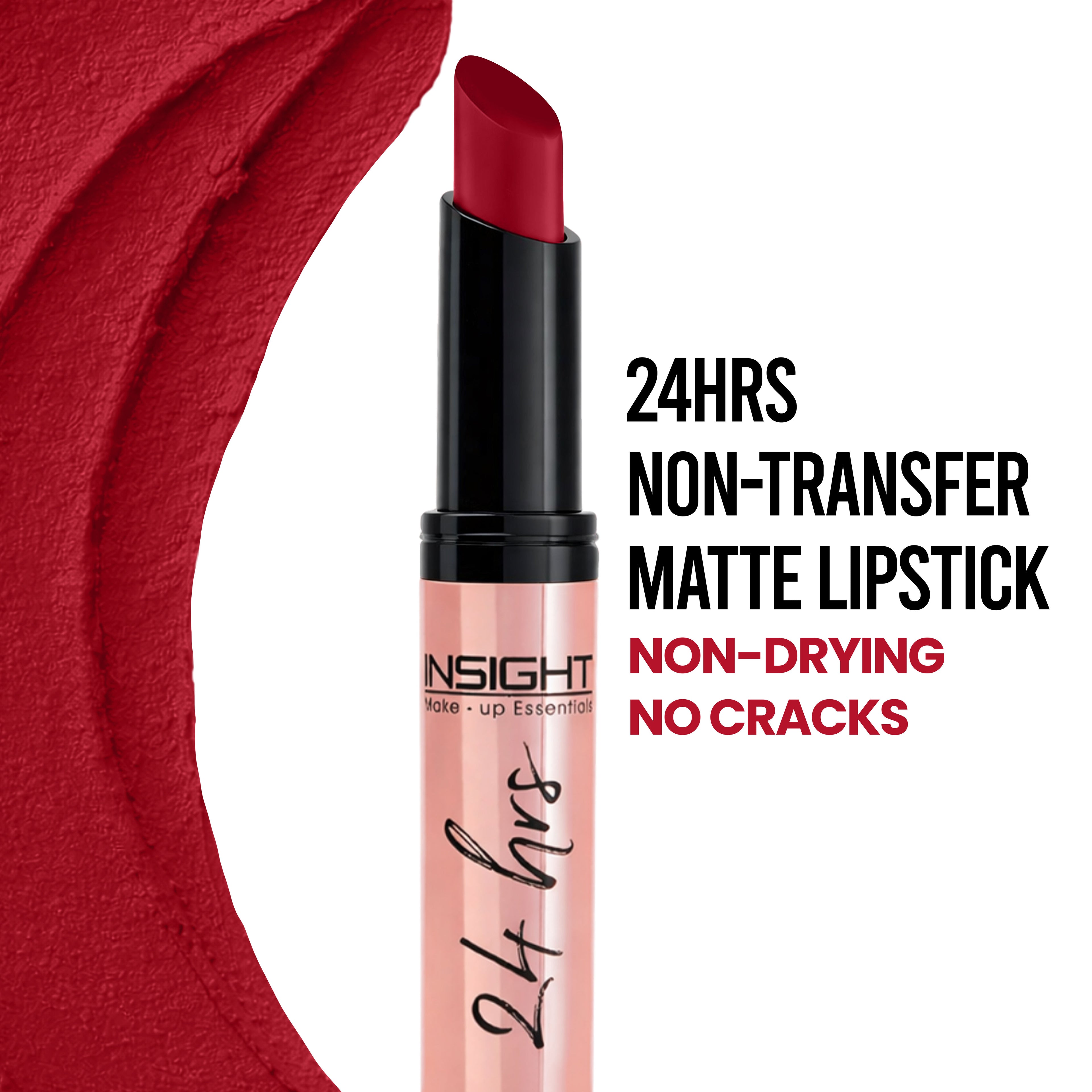 24 Hrs Non Transfer Matte Lipstick, Creamy Texture Matte Finish, Waterproof - Spiraling