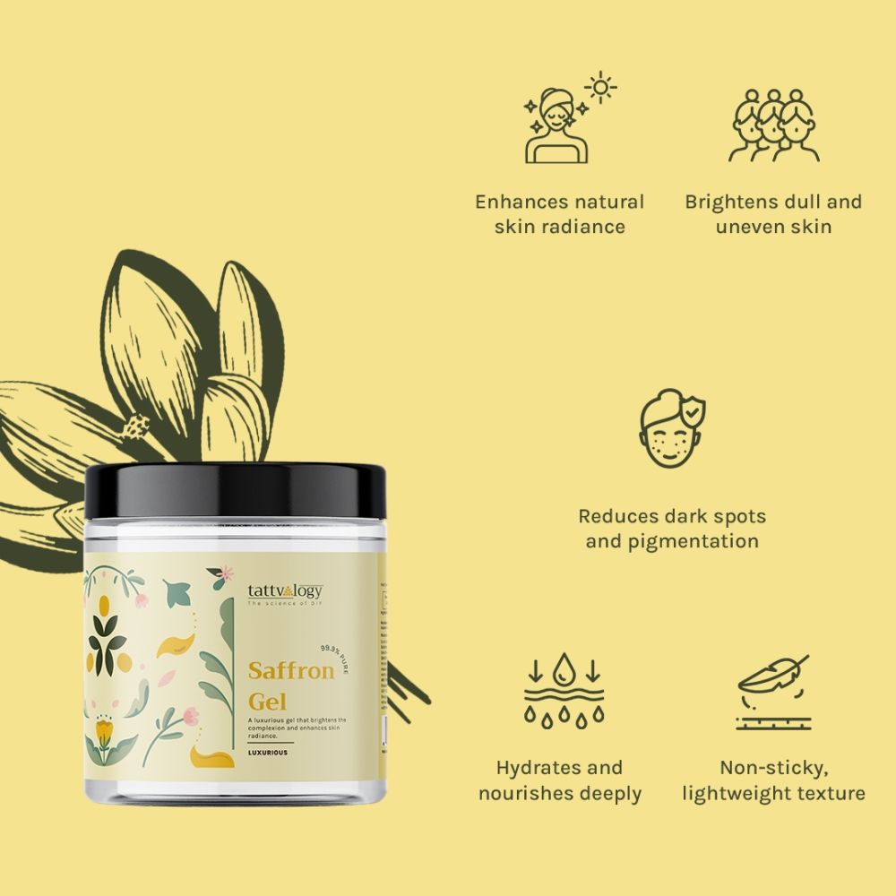 Luxurious Saffron Gel - Pure Saffron, Brightens Skin, Reduces Pigmentation & Adds Glow