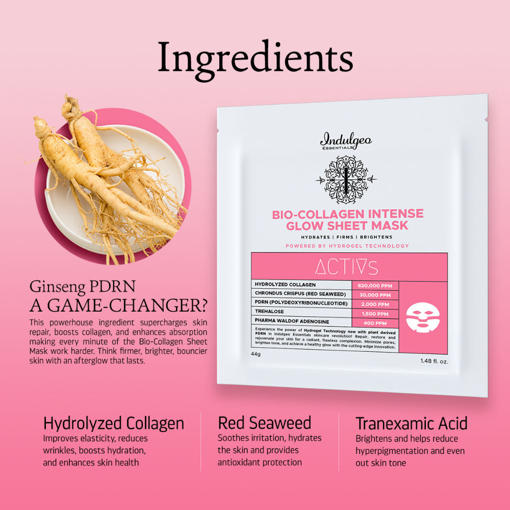 Ginseng PDRN Enriched Bio Collagen Intense Glow Sheet Mask (44g)