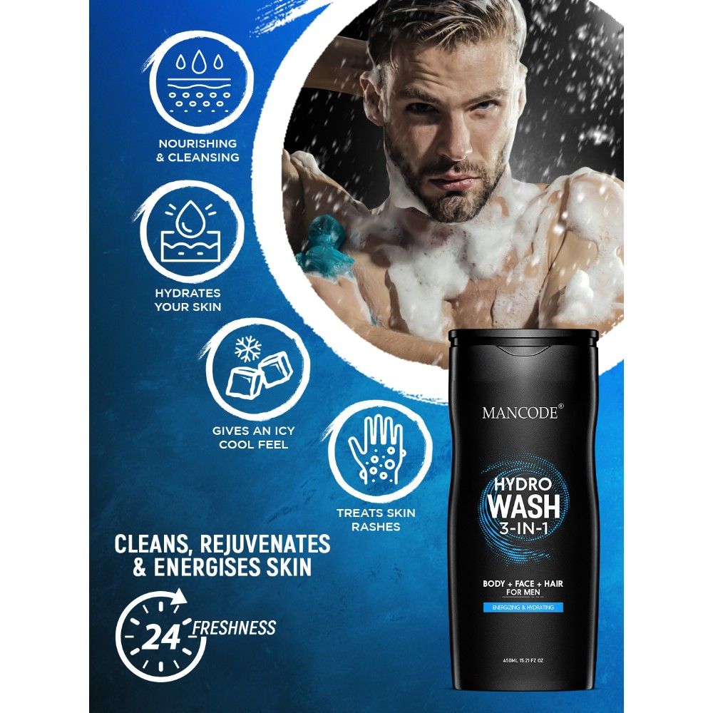 Hydro Body Wash 3 In 1 Body Wash Face Wash Hair Shampoo For Men