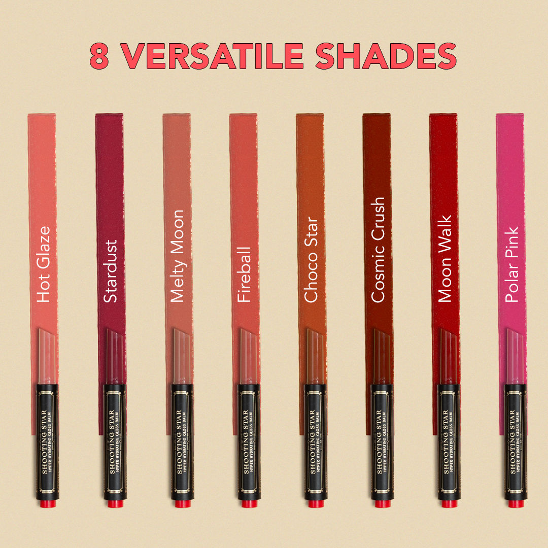 Shooting Star Hyper Hydrating Gloss Balm, Enriched with Peptides, Shea Butter & Jojoba Oil