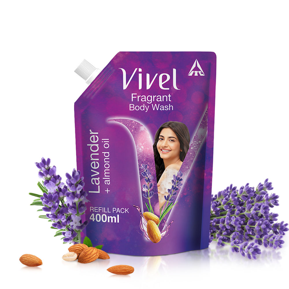 Fragrant Body Wash Lavender & Almond Oil Moisturizing Shower Gel Supersaver Refill Pack
