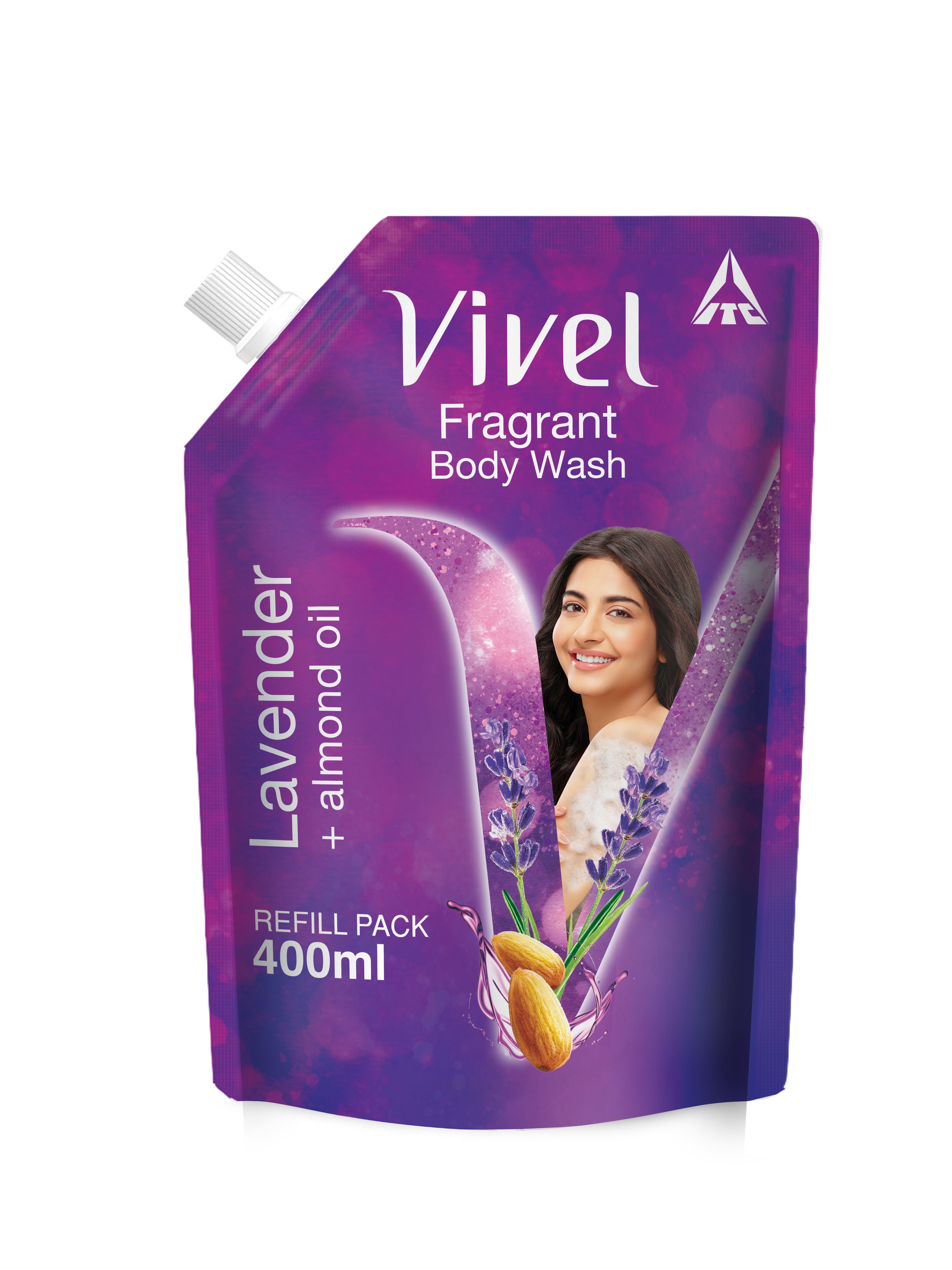 Fragrant Body Wash Lavender & Almond Oil Moisturizing Shower Gel Supersaver Refill Pack