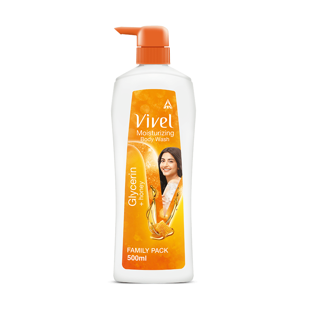 Moisturizing Body Wash Glycerin & Honey Pump Bottle Shower Gel for Soft Glowing Skin