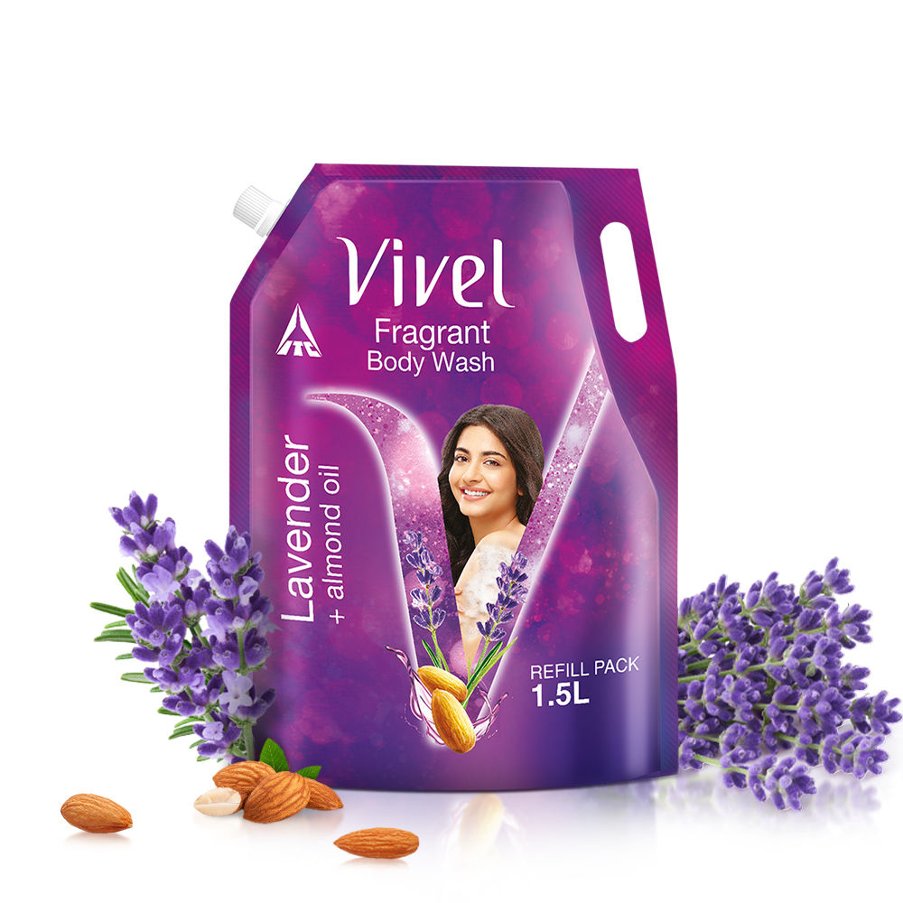 Fragrant Body Wash Lavender & Almond Oil Shower Gel Supersaver XL Refill Pouch