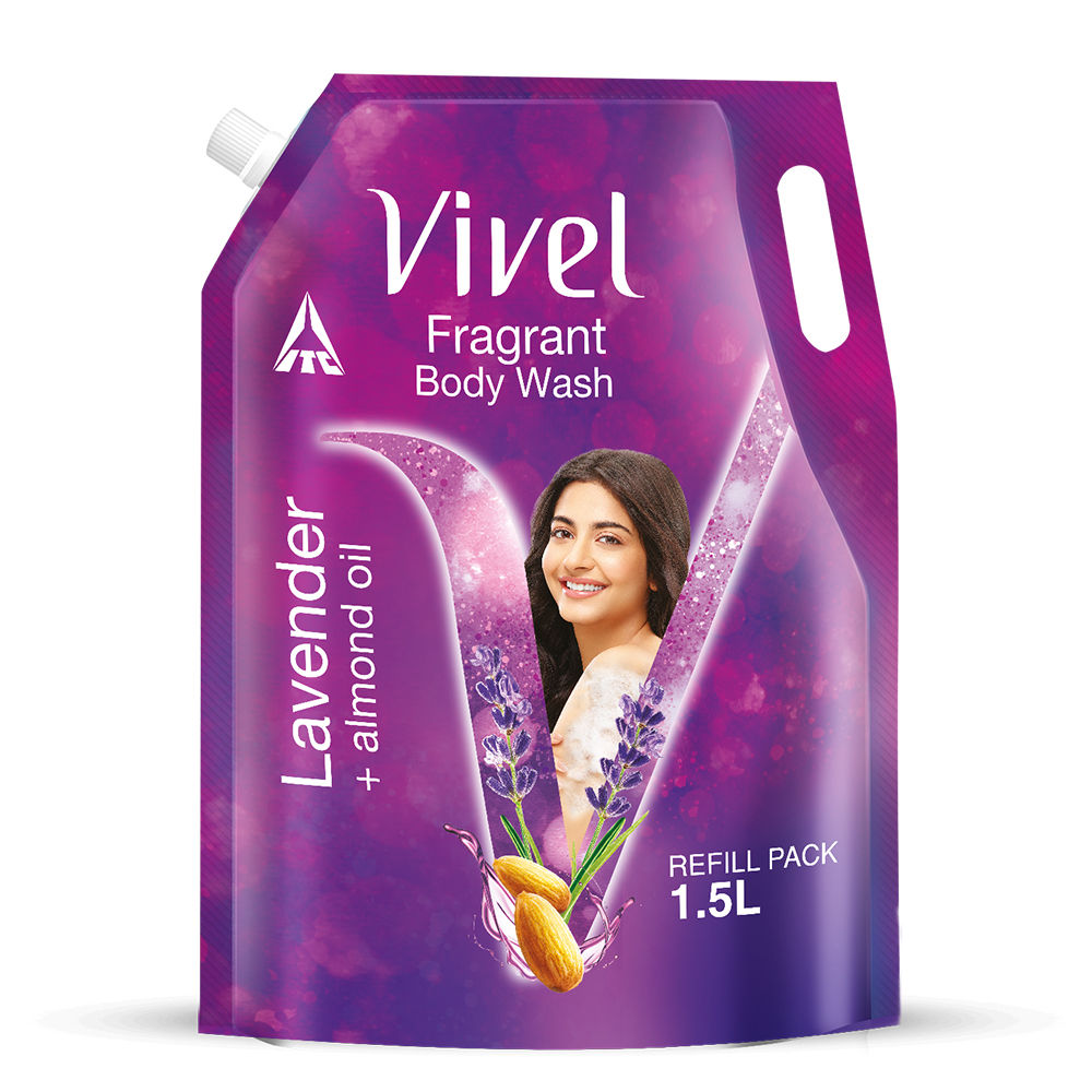 Fragrant Body Wash Lavender & Almond Oil Shower Gel Supersaver XL Refill Pouch