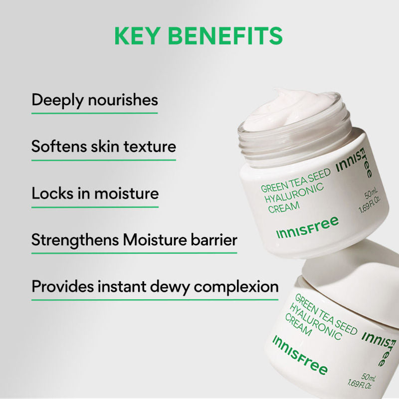 Green Tea Seed Cream - Hydrating & Soothing Moisturizer With Hyaluronic Acid