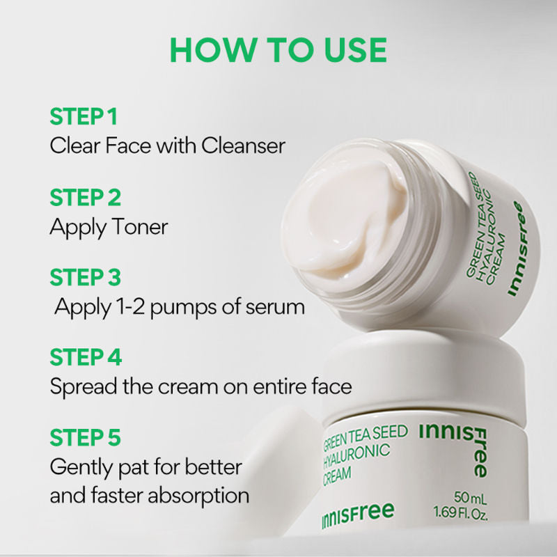Green Tea Seed Cream - Hydrating & Soothing Moisturizer With Hyaluronic Acid