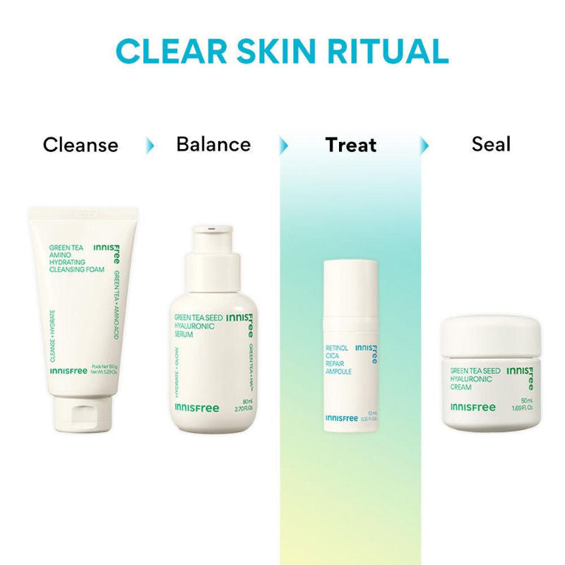 Retinol Cica Repair Ampoule With Hyaluronic Acid, Reduces Skin Blemishes - Sensitive Skin