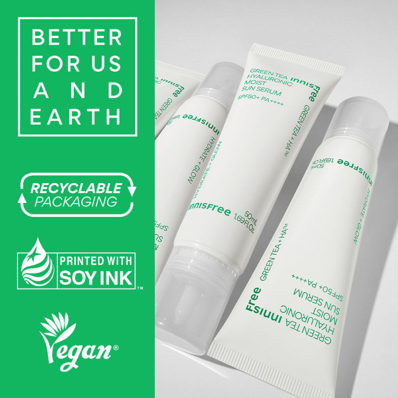Green Tea Hyaluronic Sunscreen Serum SPF 50+ PA++++ No White Cast Lightweight & Hydrating