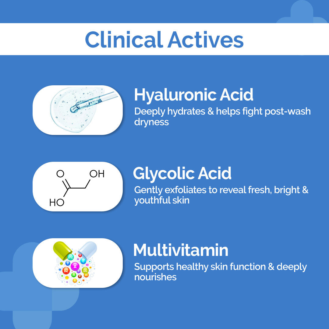 Oil-free Daily Face Wash With Hyaluronic Acid Glycolic Acid For Hydrated Skin