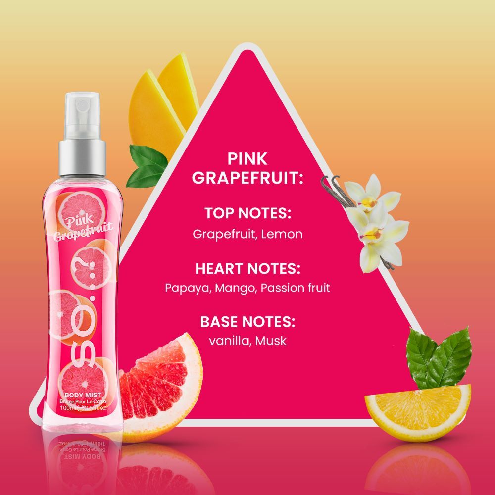Pink Grapefruit Body Mist Fragrance Spray For Her