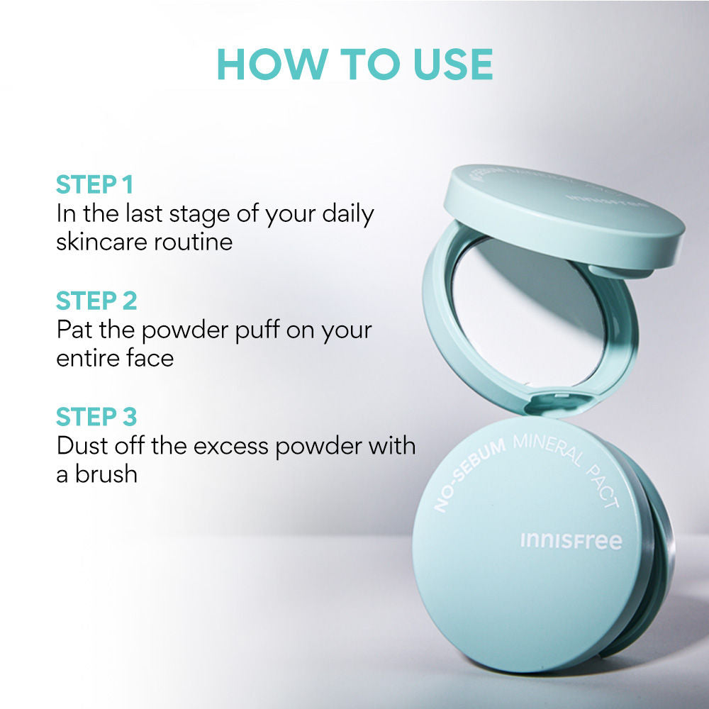 No Sebum Mineral Pact For Oil Control & Skin Tone Correction