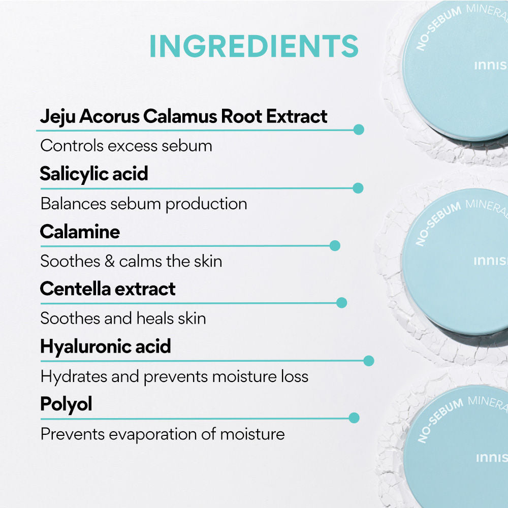 No Sebum Mineral Powder For Oil Control, Makeup Fixer & Reduces Hair Greasiness