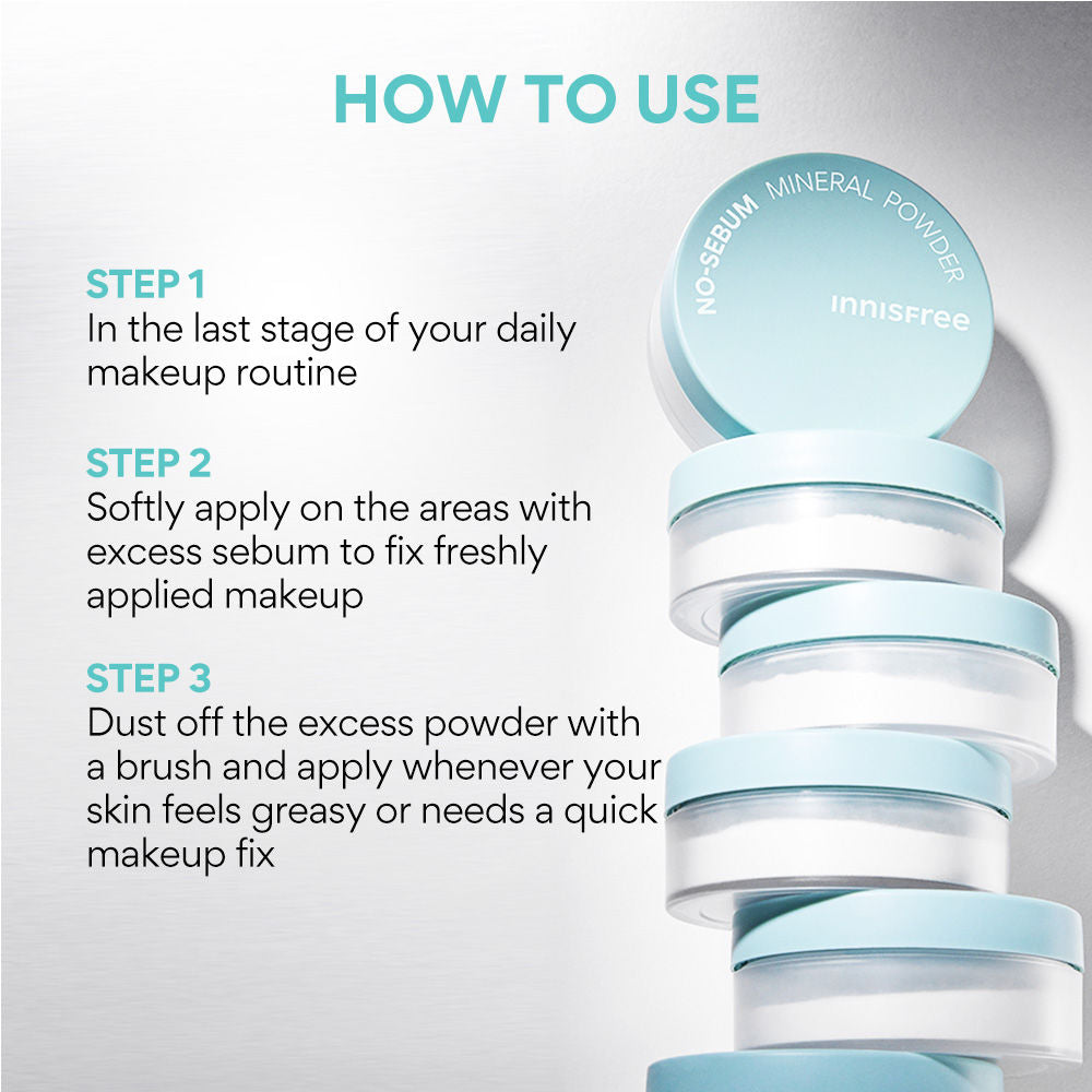 No Sebum Mineral Powder For Oil Control, Makeup Fixer & Reduces Hair Greasiness
