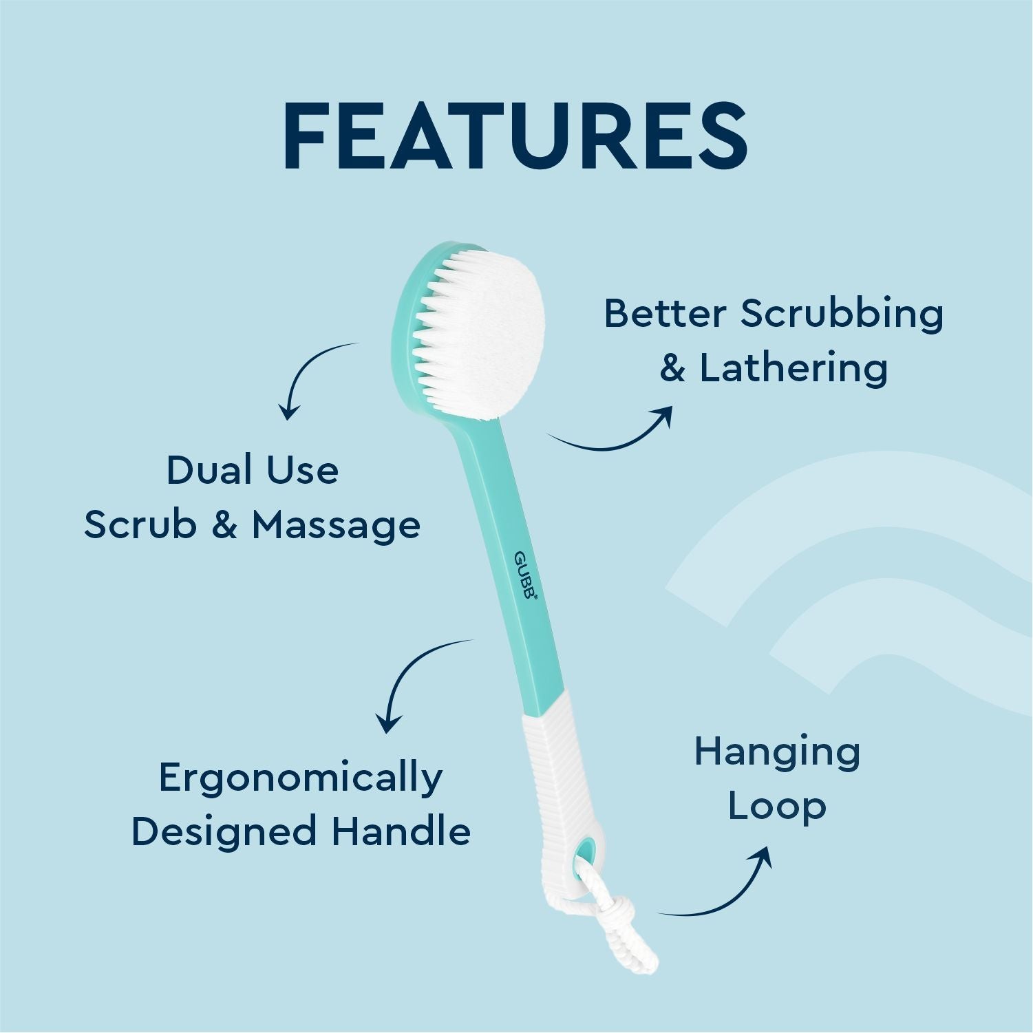 Body Scrub Bath Brush With Long Handle