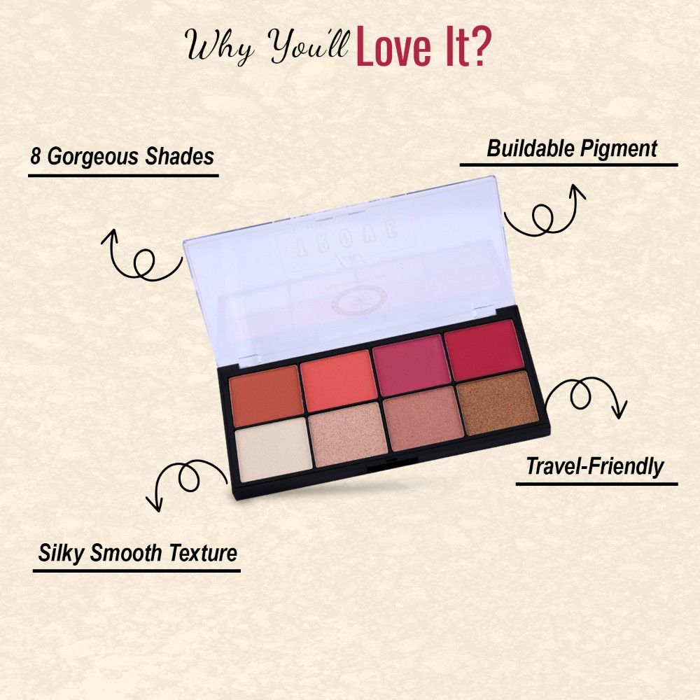 Tiny Trove 8 Colour Blusher Highlighter Palette