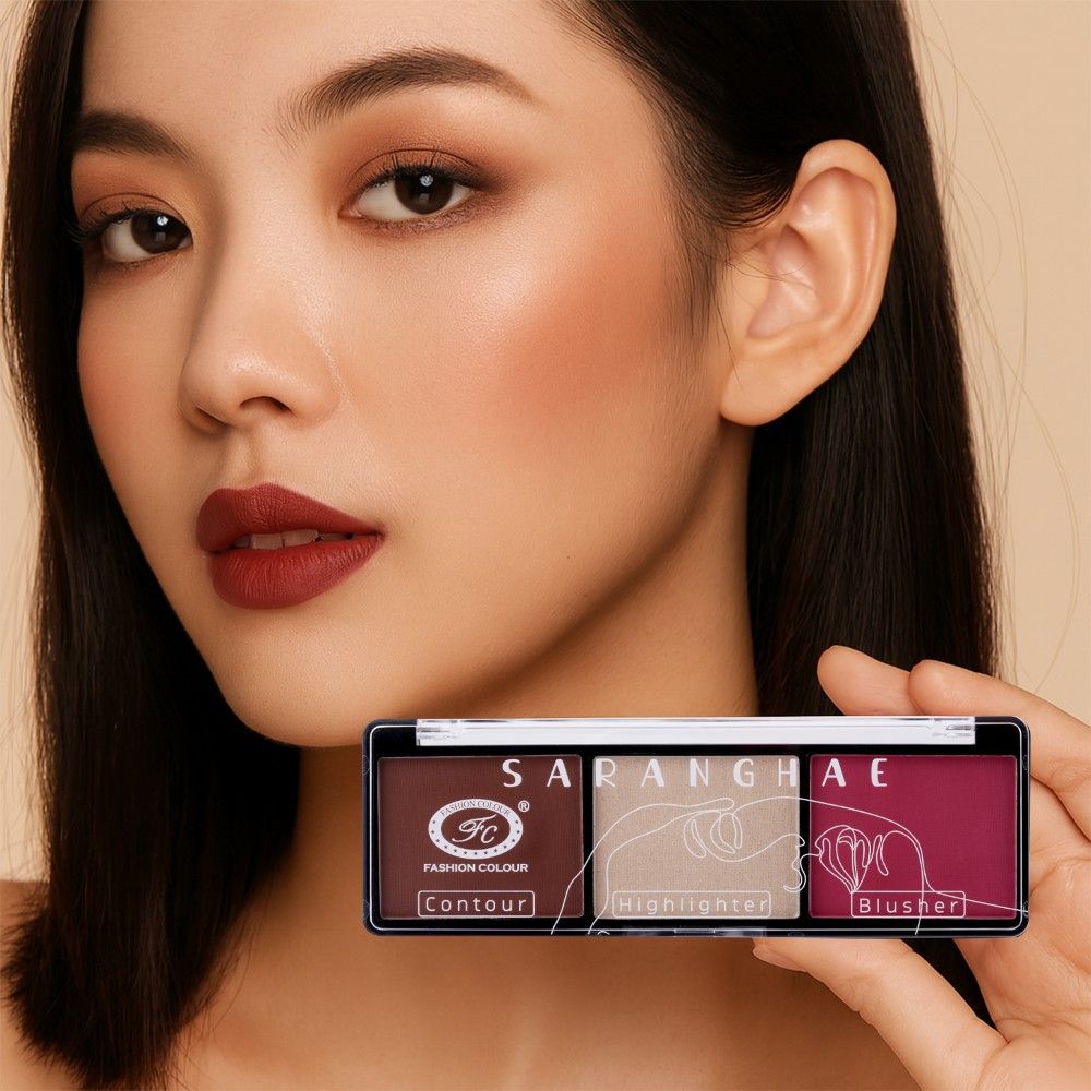 Saranghae 3 In 1 Contour Highlighter Blusher Palette