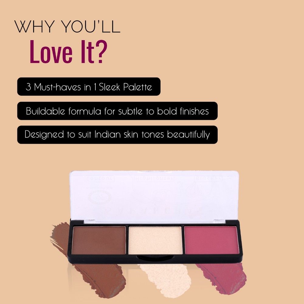 Saranghae 3 In 1 Contour Highlighter Blusher Palette