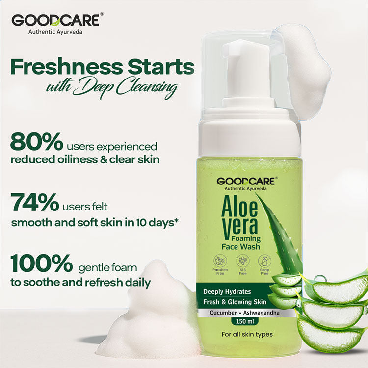 Ayurvedic Aloe Vera Foaming Face Wash With Ashwagandha & Cucumber