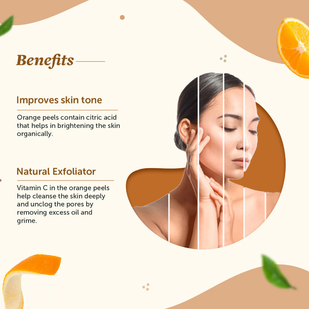 Orange Peel Powder to Improve Skin Tone with No Artificial Colour and Additives