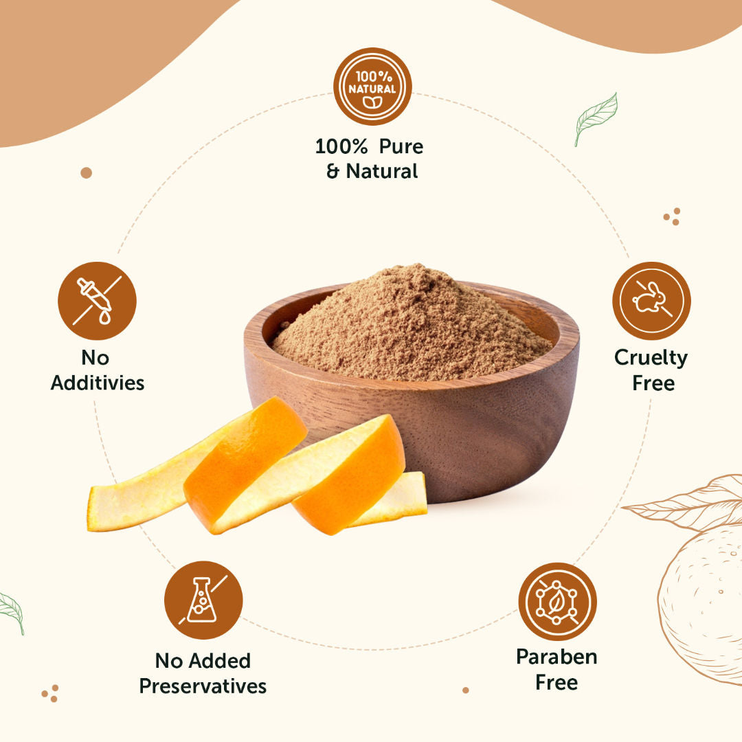 Orange Peel Powder to Improve Skin Tone with No Artificial Colour and Additives