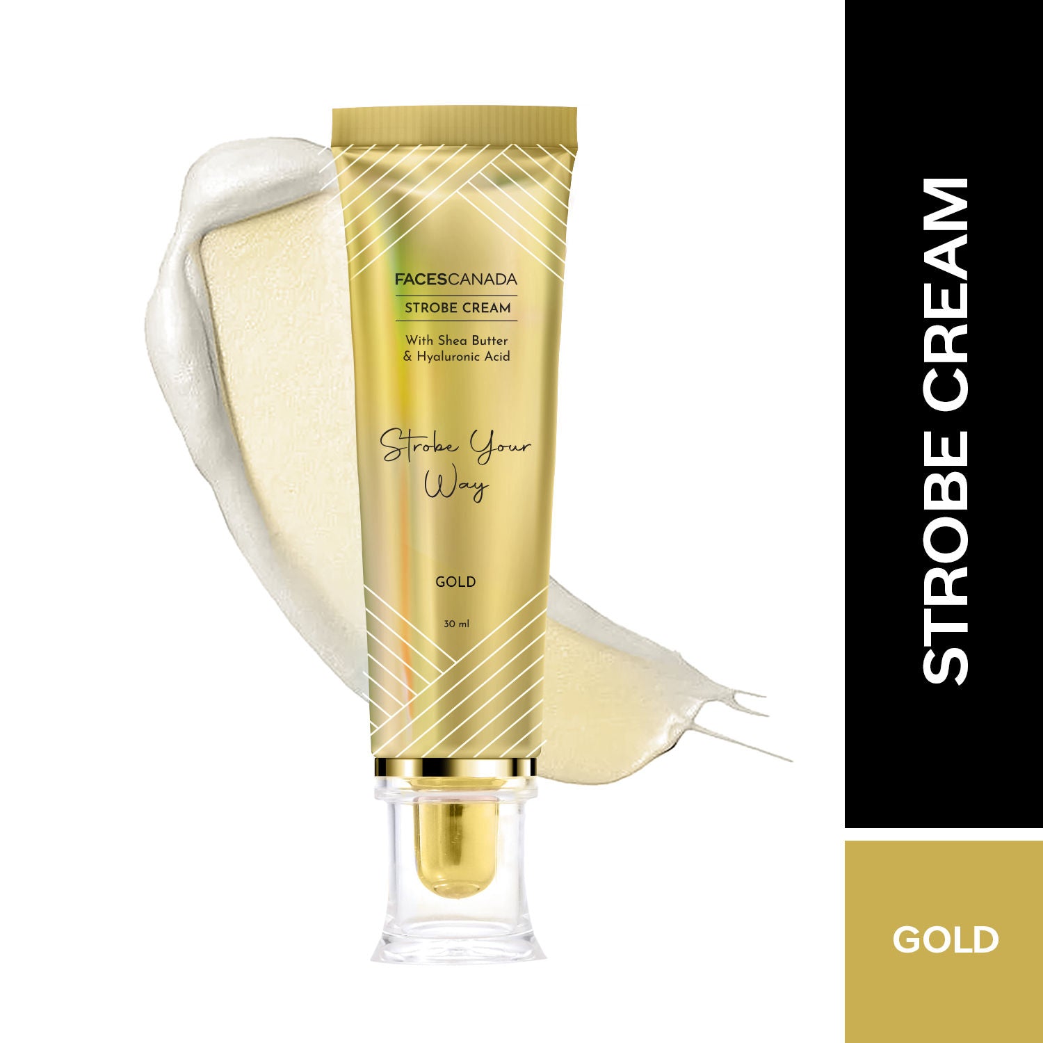 Strobe Cream Primer + Highlighter + Moisturizer With Hyaluronic Acid - Gold