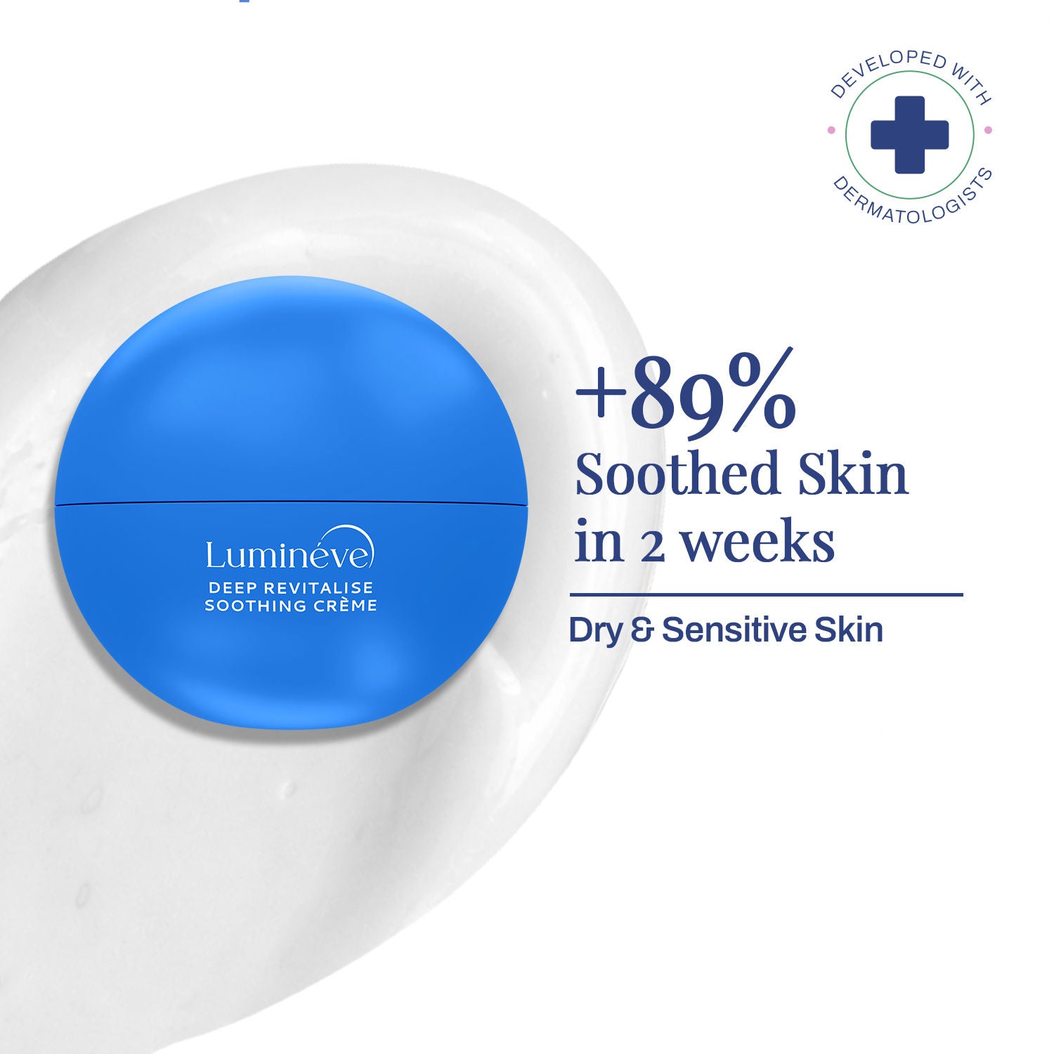 Soothing Moisturizer for Dry & Sensitive Skin with Cica & Collagen - Intense Night Repair