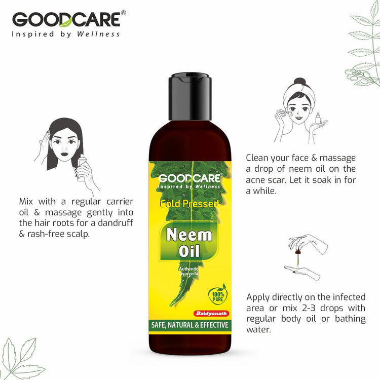 Ayurvedic Cold Pressed Neem Oil for dandruff, scalp acne and clear skin and hair care
