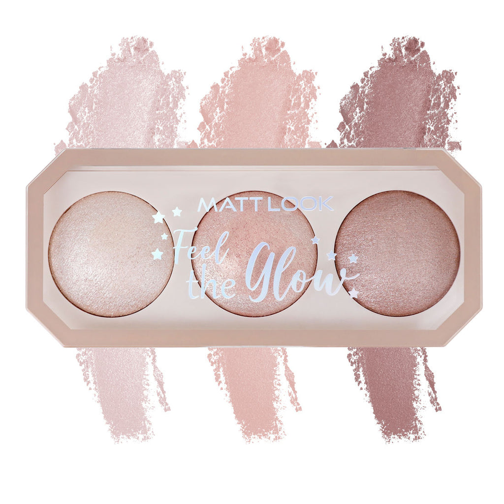 Feel The Glow Baked Shimmer Highlighter Trio Palette
