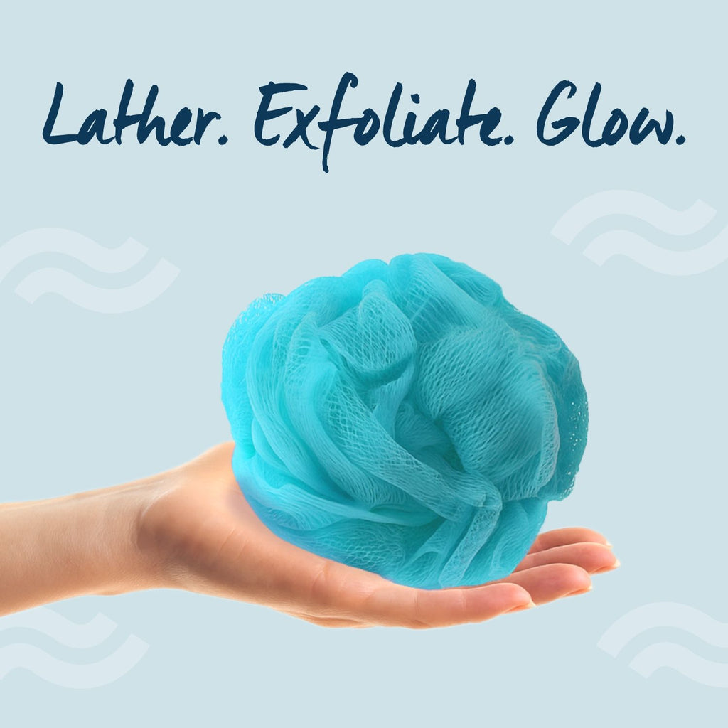 Luxe Gently Exfoliating Bath Sponge Round Loofah For Women & Men - Arctic