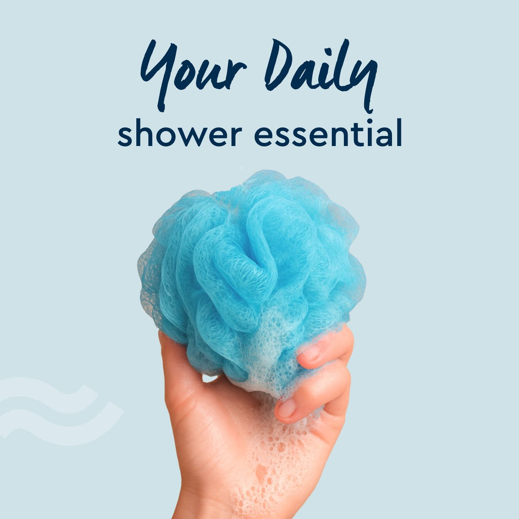 Luxe Gently Exfoliating Bath Sponge Round Loofah For Women & Men - Arctic