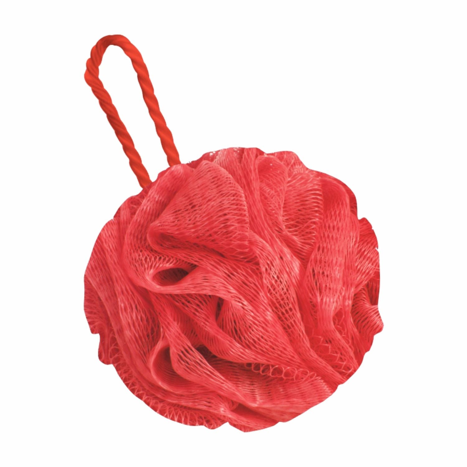 Luxe Bath Sponge Round Loofah For Women & Men - Coral