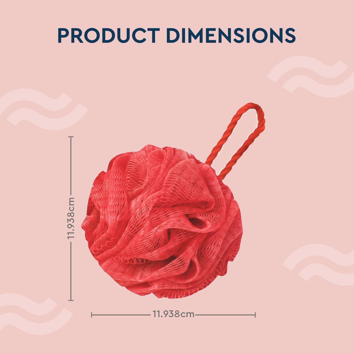 Luxe Bath Sponge Round Loofah For Women & Men - Coral