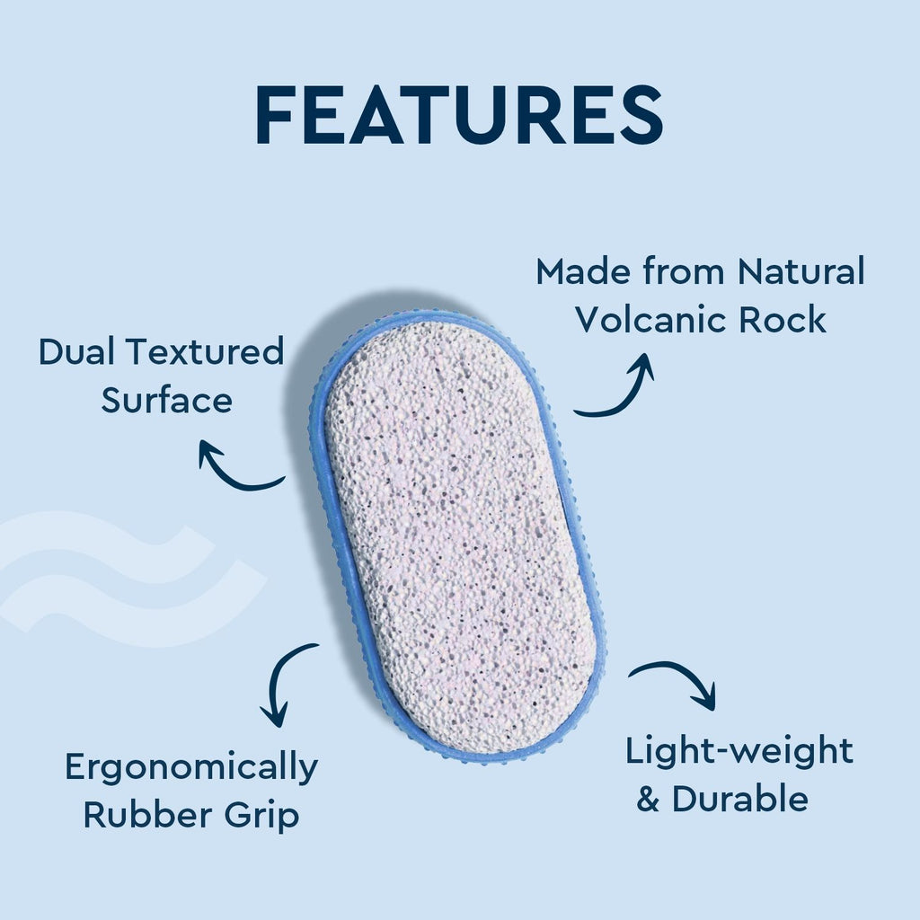 Pumice Stone For Feet Dead Skin Removal, Pedicure Tool With Rubber Grip
