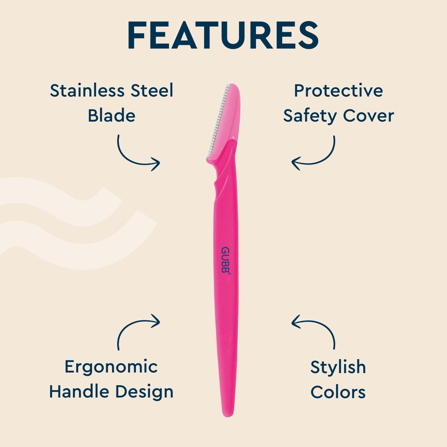 Face & Eyebrow Razor - Can Be Used On Upper Lips, Chin, Peach Fuzz, 3 pcs