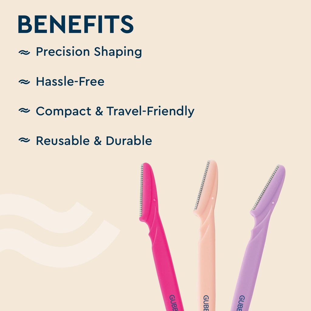 Face & Eyebrow Razor - Can Be Used On Upper Lips, Chin, Peach Fuzz, 3 pcs