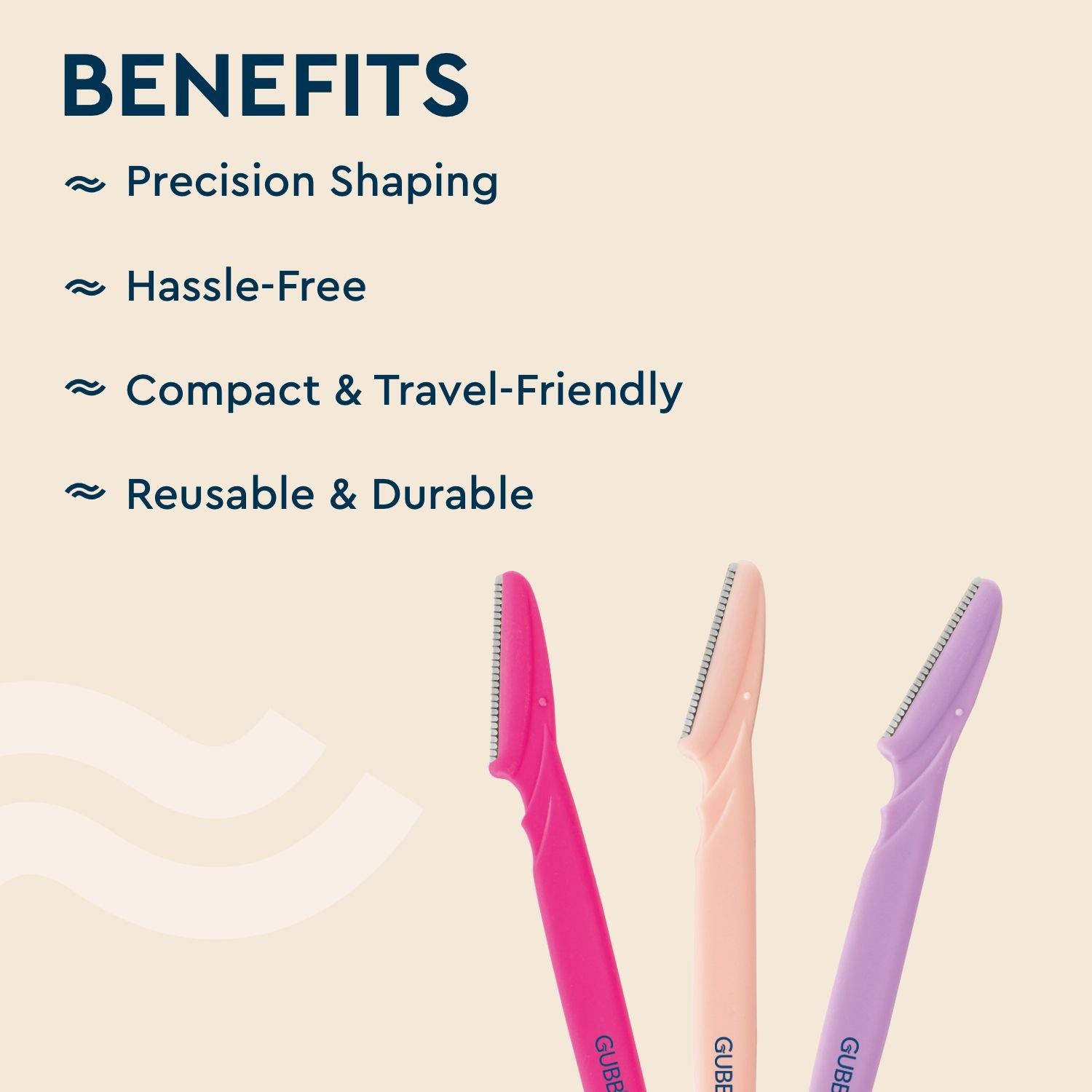 Face & Eyebrow Razor - Can Be Used On Upper Lips, Chin, Peach Fuzz, 3 pcs
