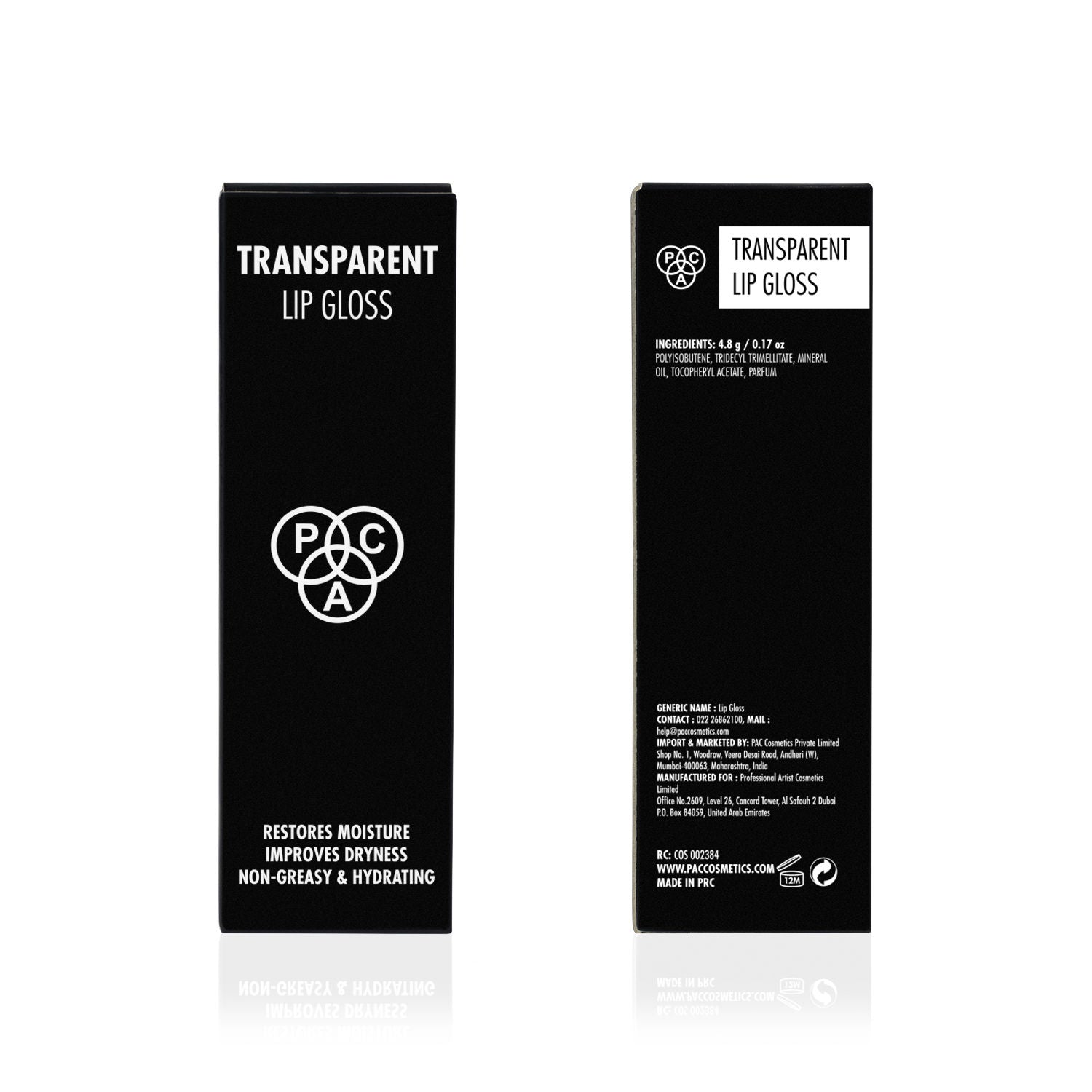 Transparent Lip Gloss - Intense Shine, Nourishes Chapped Lips, Non Sticky & Longlasting