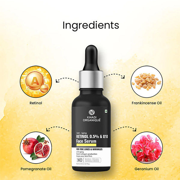 Retinol 0.5% + Q10 Face Serum for Aging, Wrinkles, Fine Lines & Boost Collagen 30ml
