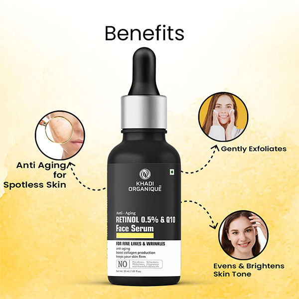 Retinol 0.5% + Q10 Face Serum for Aging, Wrinkles, Fine Lines & Boost Collagen 30ml