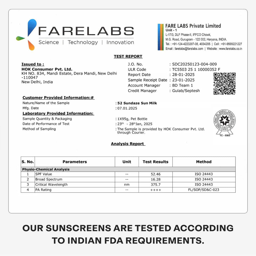 Sun Milk Crème SPF 50+ PA++++ Sunscreen for Oily Skin