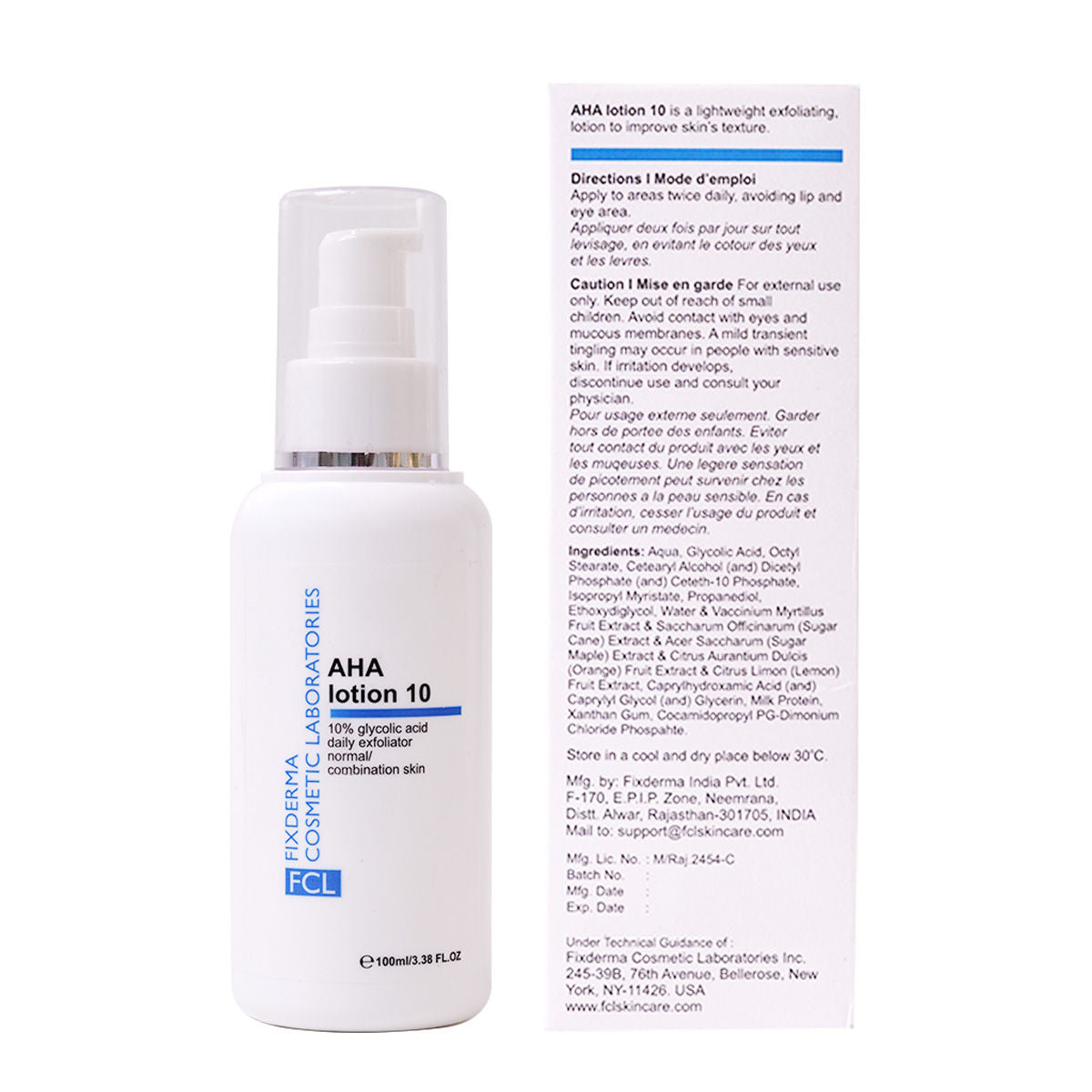 FCL Aha Lotion 10 Hydrates Skin And Softens Dryness for Brightening and lightning Skin