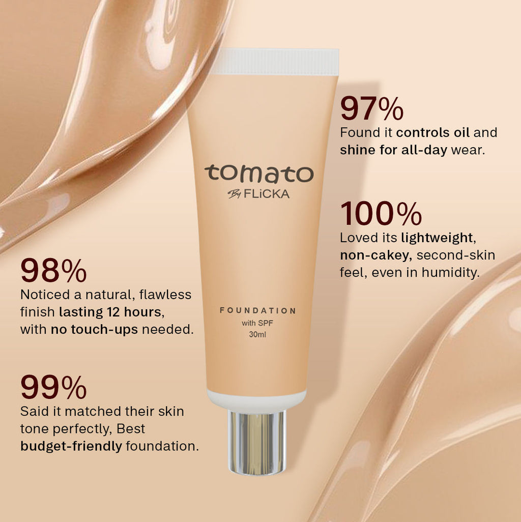 Tomato Liquid Foundation With Spf Long Lasting Lightweight All Skin Types