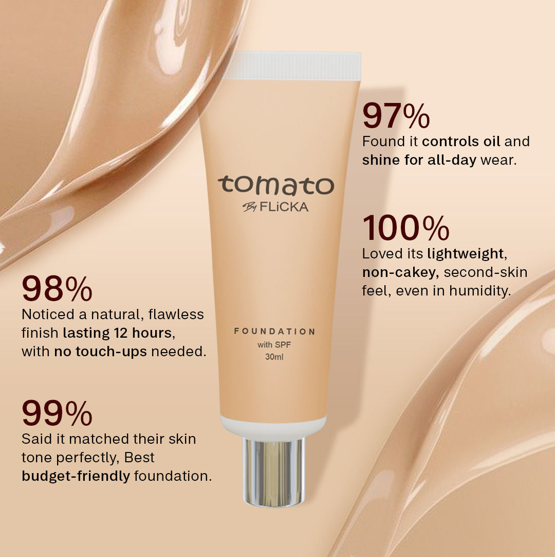 Tomato Liquid Foundation With Spf Long Lasting Lightweight All Skin Types