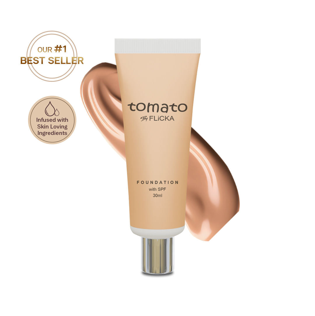 Tomato Liquid Foundation With Spf Long Lasting Lightweight All Skin Types - Walnut